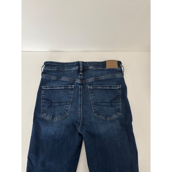 American Eagle Jean 8 High-Waisted Jegging Dark Wash Clean Girl Street Style - Picture 16 of 16